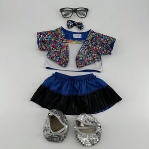 Build-A-Bear‎ Workshop Sequin Dance Clothes Outfit Skirt Shoes Glasses Bow Toys